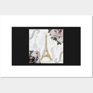 Paris Eiffel Tower French Vintage Shabby Chic Design France Posters and Art